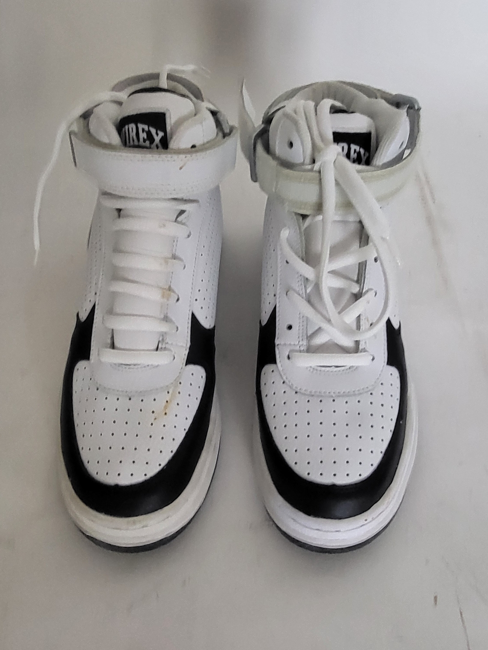 Avirex "Lottery" Vintage High Top Sneakers Men's 9.5 Navy White Y2K Size 9 1/2